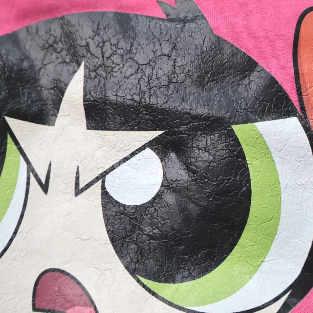 Romwe Powerpuff Girls T-Shirt Womens Large Pink Excellent Graphic Cartoon Tee
